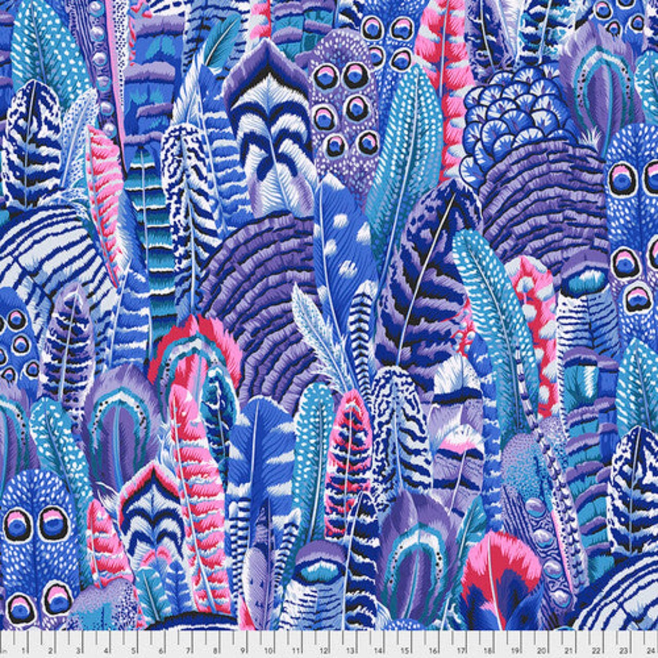 Fabric FreeSpirit Kaffe Collective Cool Feathers by the Quarter Yard PWPJ055.COOL